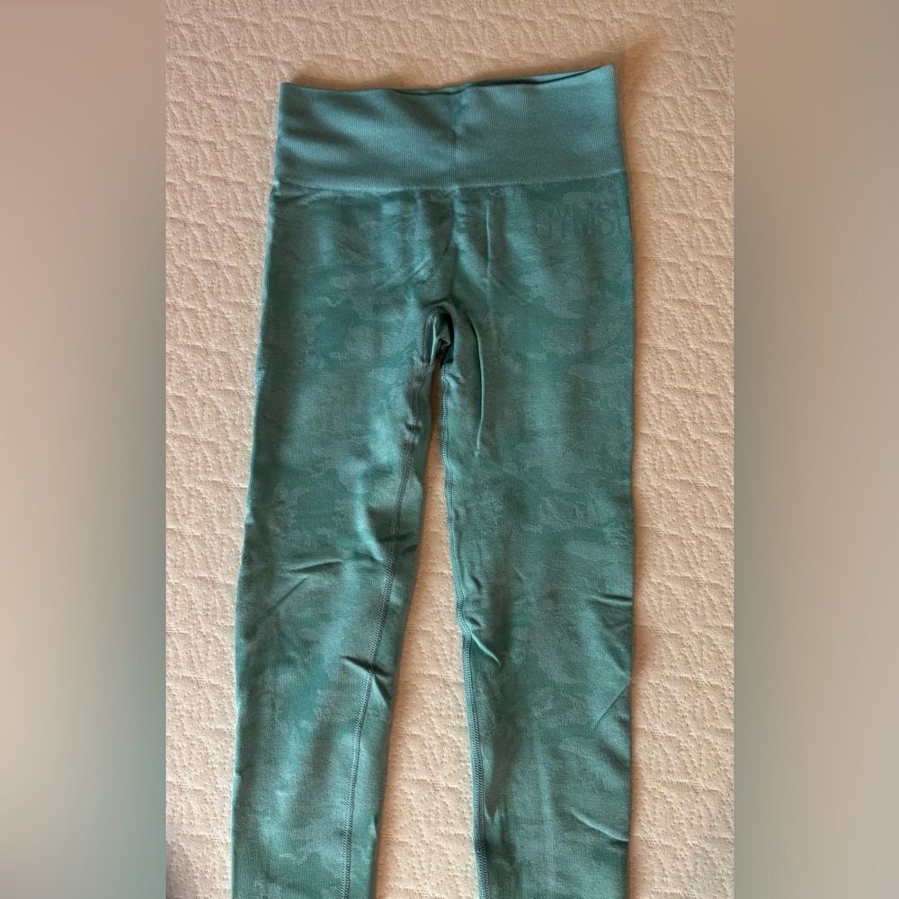 Gymshark Camo Print Aqua Leggings